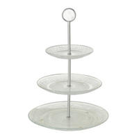 ETAGERE aus Glas mit zwei Ebenen Relief Transparent 25/25/35 cm - Transparent, Glas (25/35cm) - Boltze Home