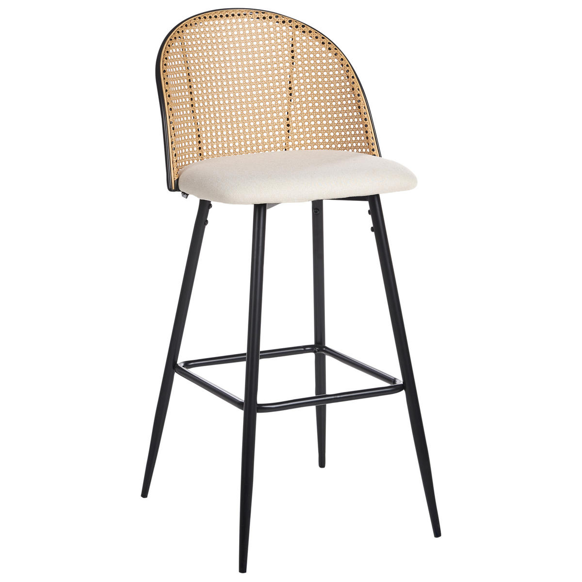BARSTUHL 2er-Set Metall Schwarz Cornell - Beige, Metall (46/104/51cm) - Beliani