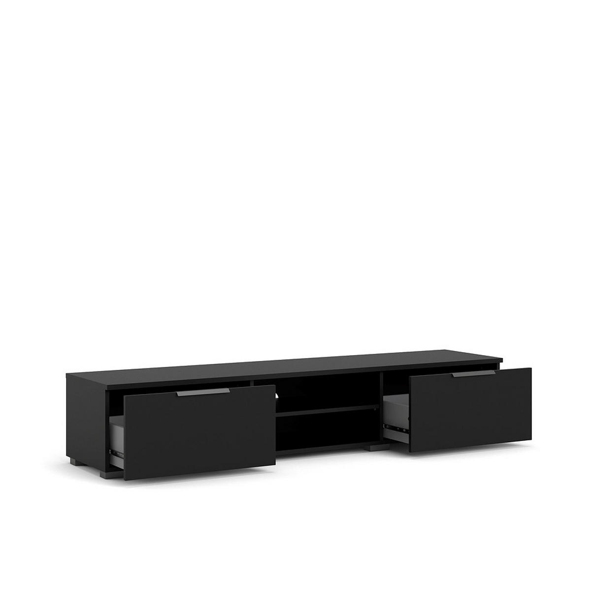 TV-MÖBEL, Malika, Schwarz, Spanplatte foliert, 173 x 40 x 33 cm - Schwarz, Holzwerkstoff (173/33/40cm) - ebuy24