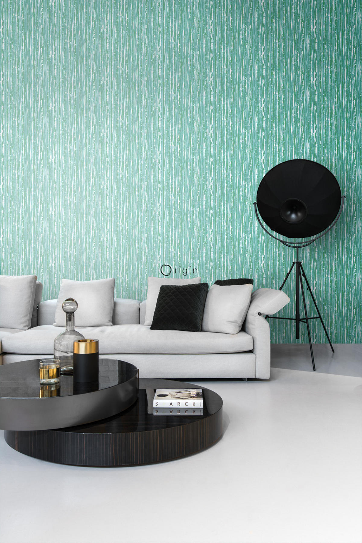 TAPETE Streifen 53 cm x 10.05 m - Grün, Papier (53/1000cm) - Origin Wallcoverings