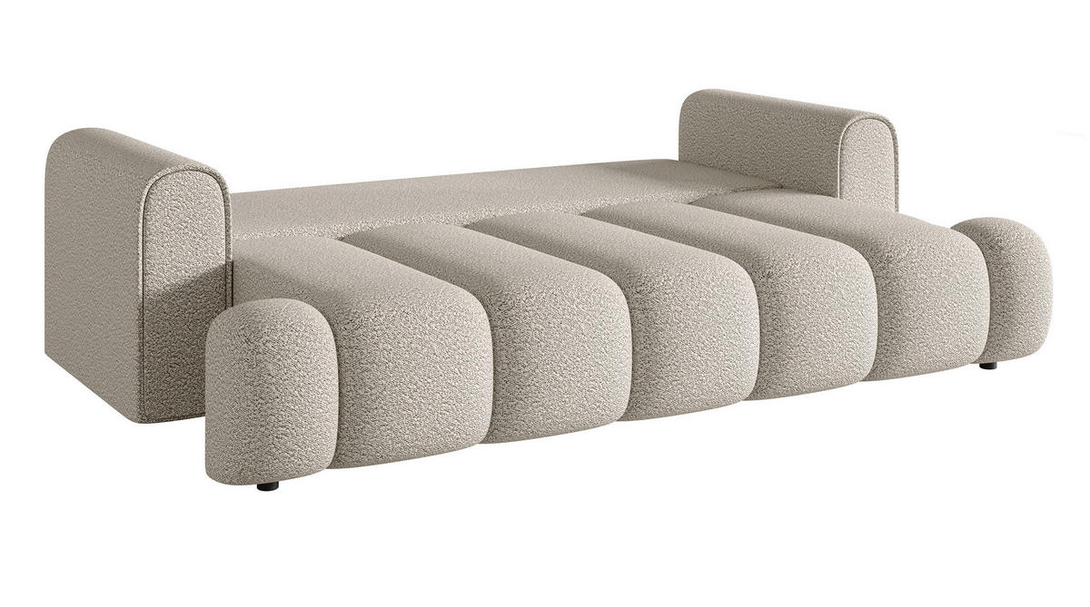 SCHLAFSOFA Dandelino Cremeweiß Boucle - Creme/Schwarz, Kunststoff/Textil (250/90/112cm) - Selsey
