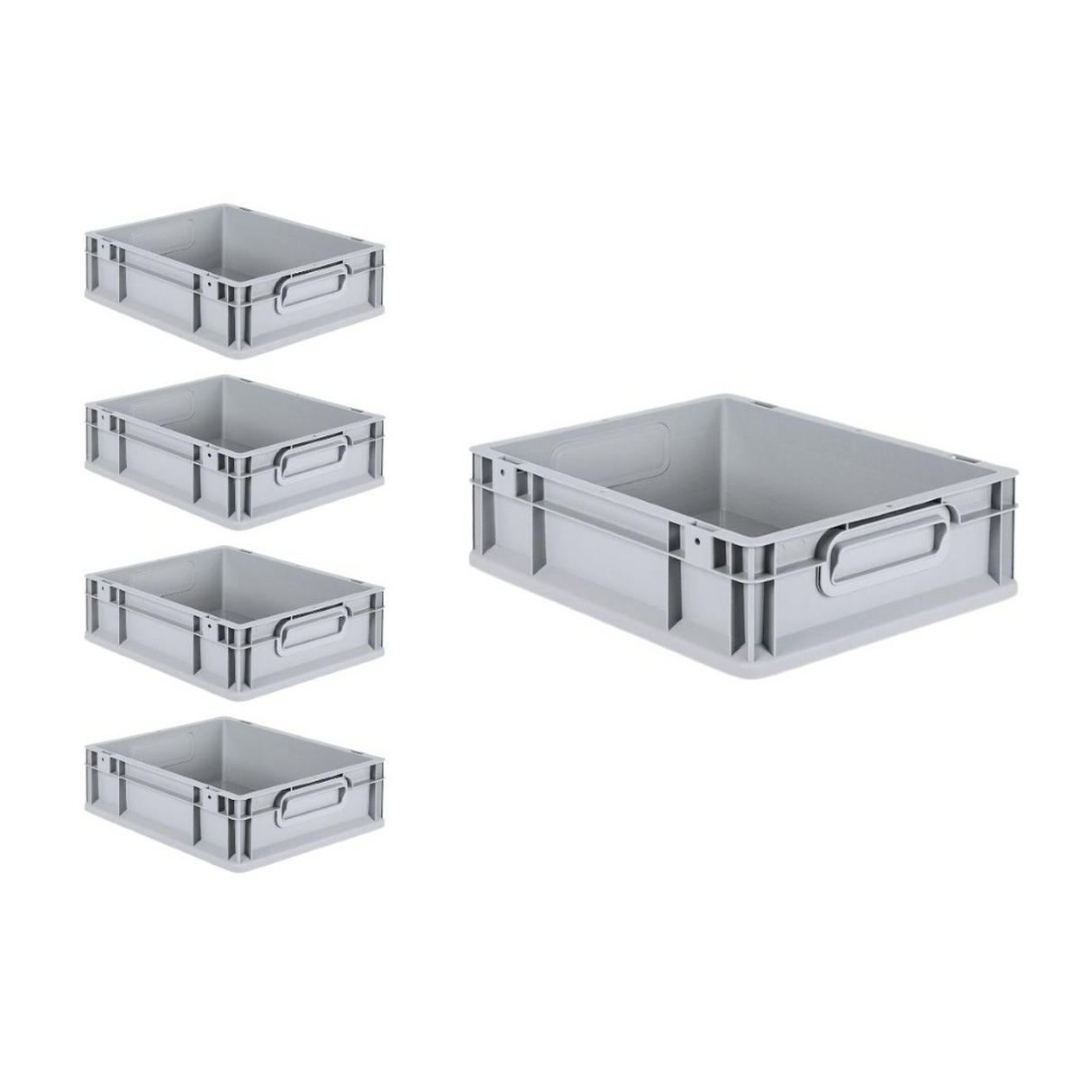 EUROBOX 5x Nextgen Economy Mit Scharnierdeckel Grau/BlauGriffe Geschlossen 11 Liter - Blau, Kunststoff (30/12/40cm) - PROREGAL