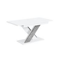 ESSTISCH ausziehbar 140 -180x80x75 cm - Weiß / Betonoptik - RONX - Weiß, Holzwerkstoff (140/80/75cm) - ALTDECOR