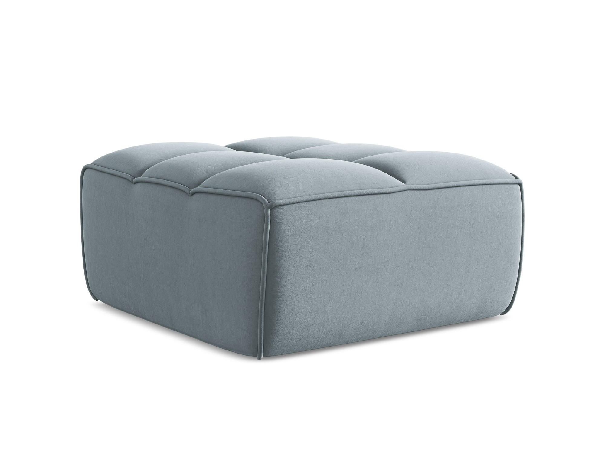 POUF Samt Stoff Blau - Blau/Schwarz, Kunststoff/Textil (80/43/93cm) - Makamii
