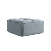 POUF Samt Stoff Blau - Blau/Schwarz, Kunststoff/Textil (80/43/93cm) - Makamii