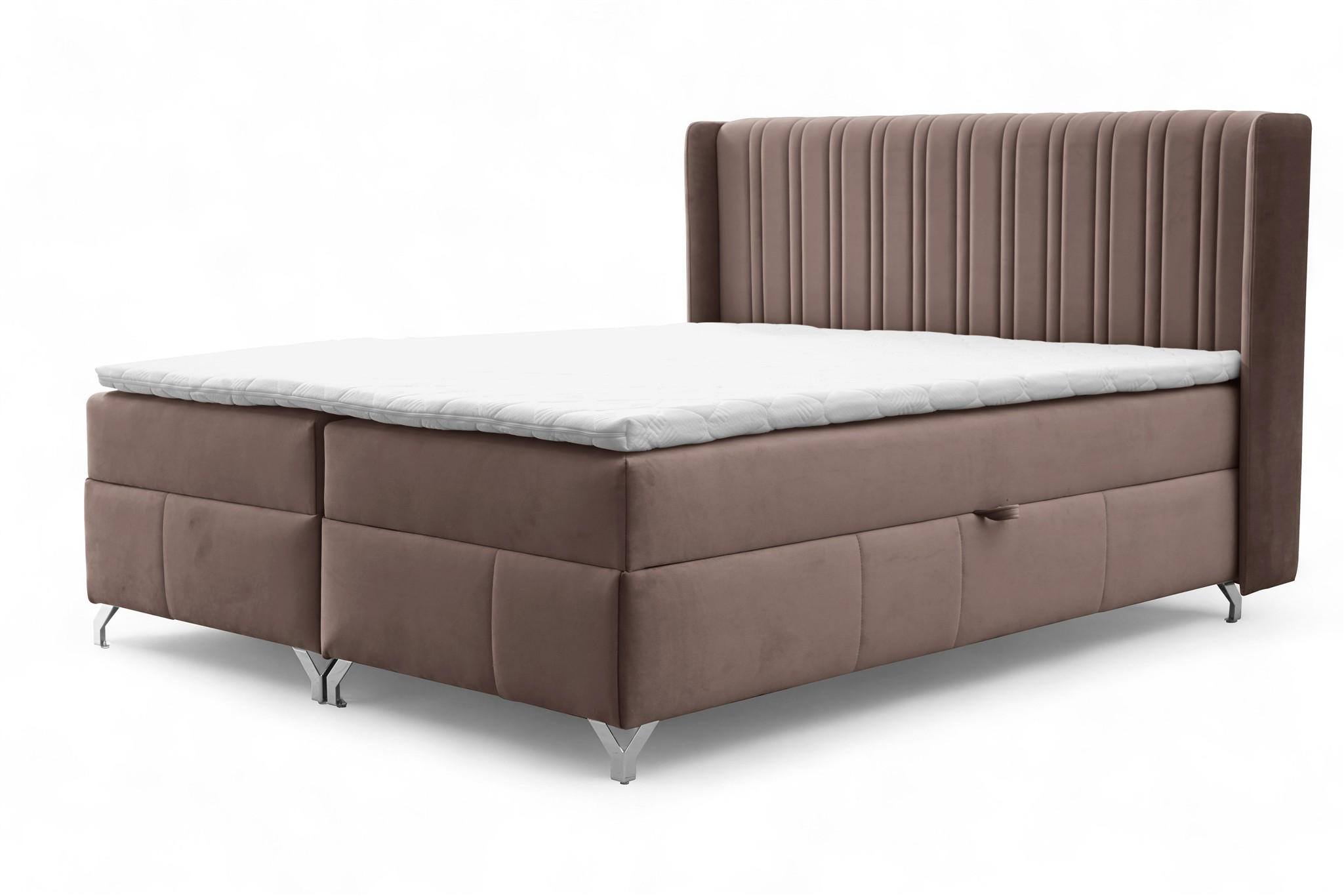 BOXBETT Damien - Dunkelbraun, Holzwerkstoff/Textil (180/200cm) - Fun Möbel
