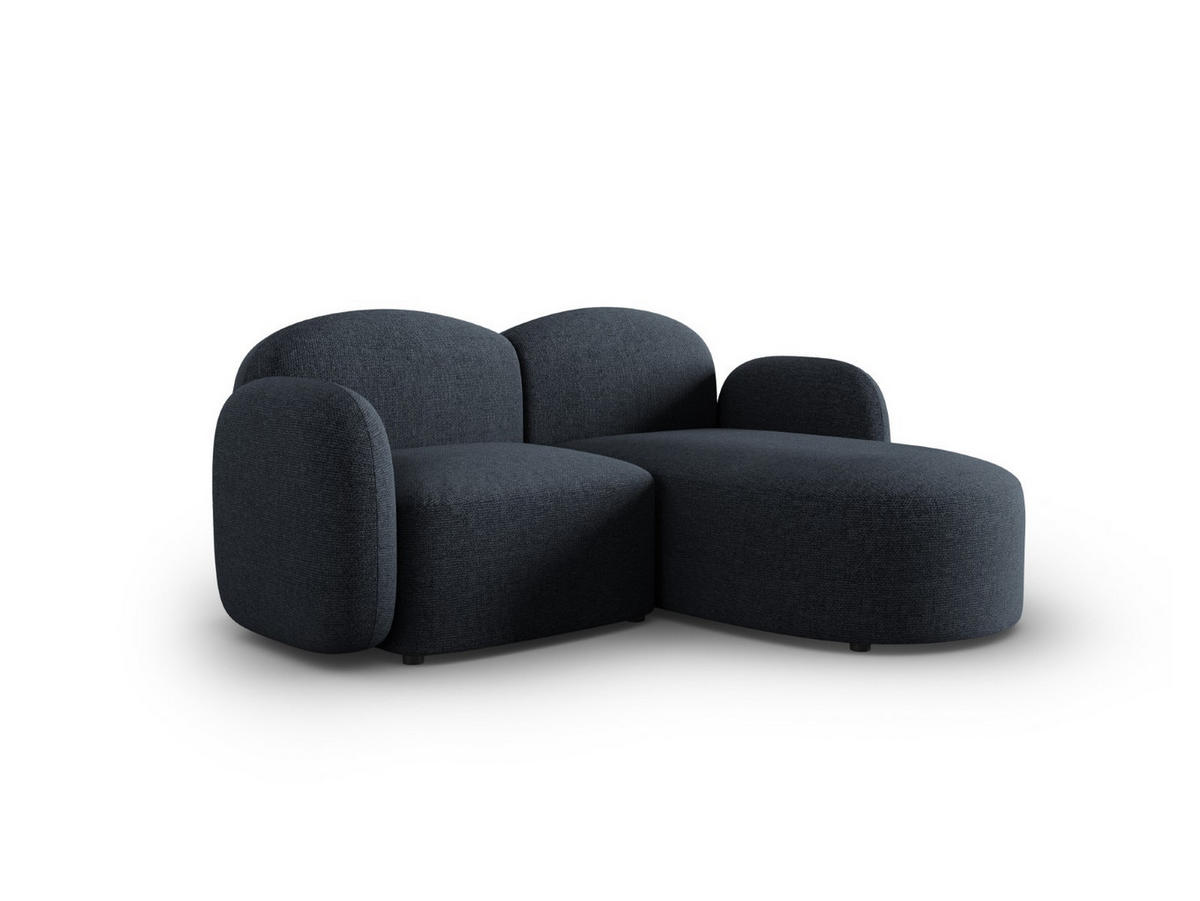 ECKSOFA rechts Blair aus Chenille-Stoff blau melange 3 Sitzplätze - Blau, Textil (155/194cm) - Micadoni