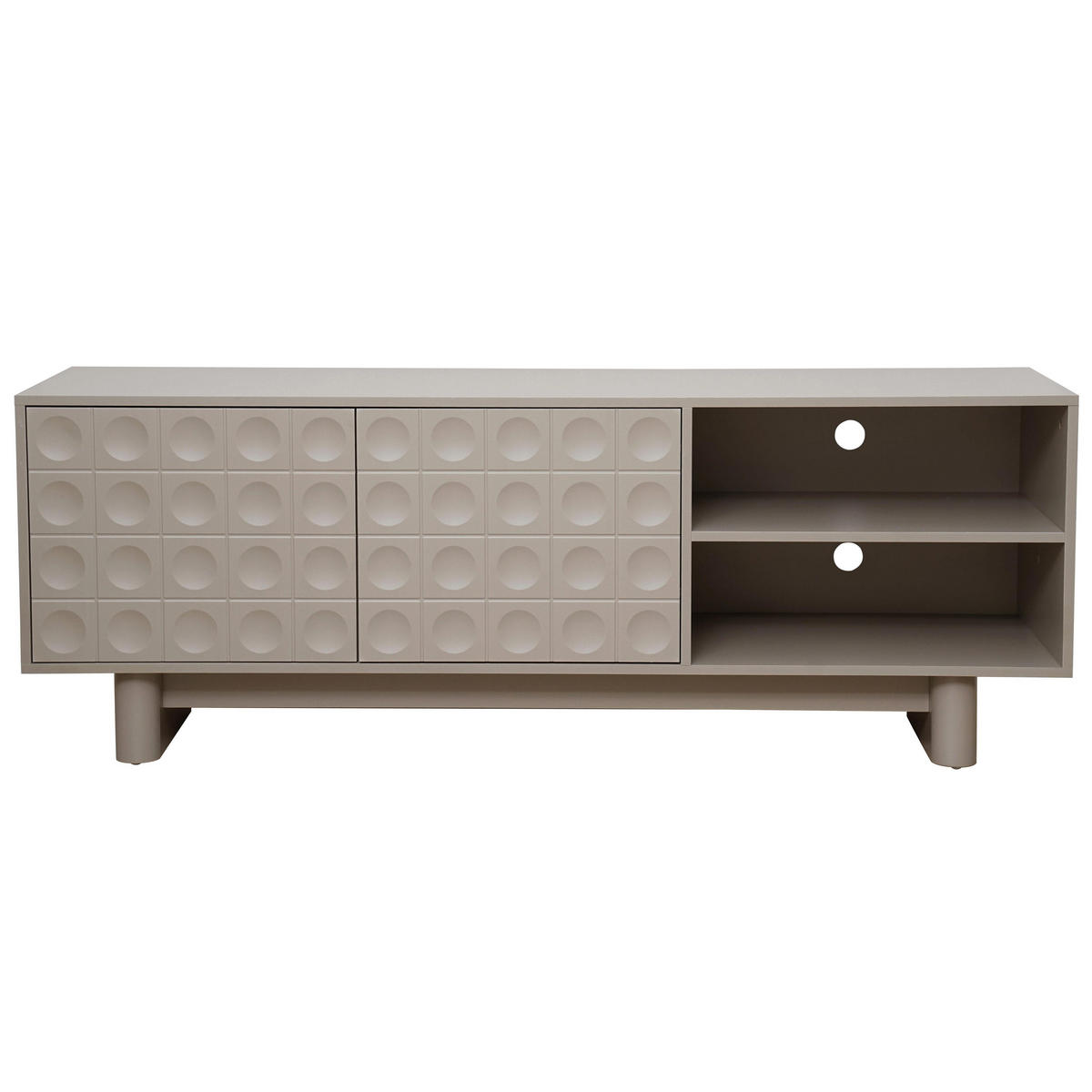 TV-SCHRANK, Beigefarbe - Beige, Holz (40/58/160cm) - Oviala