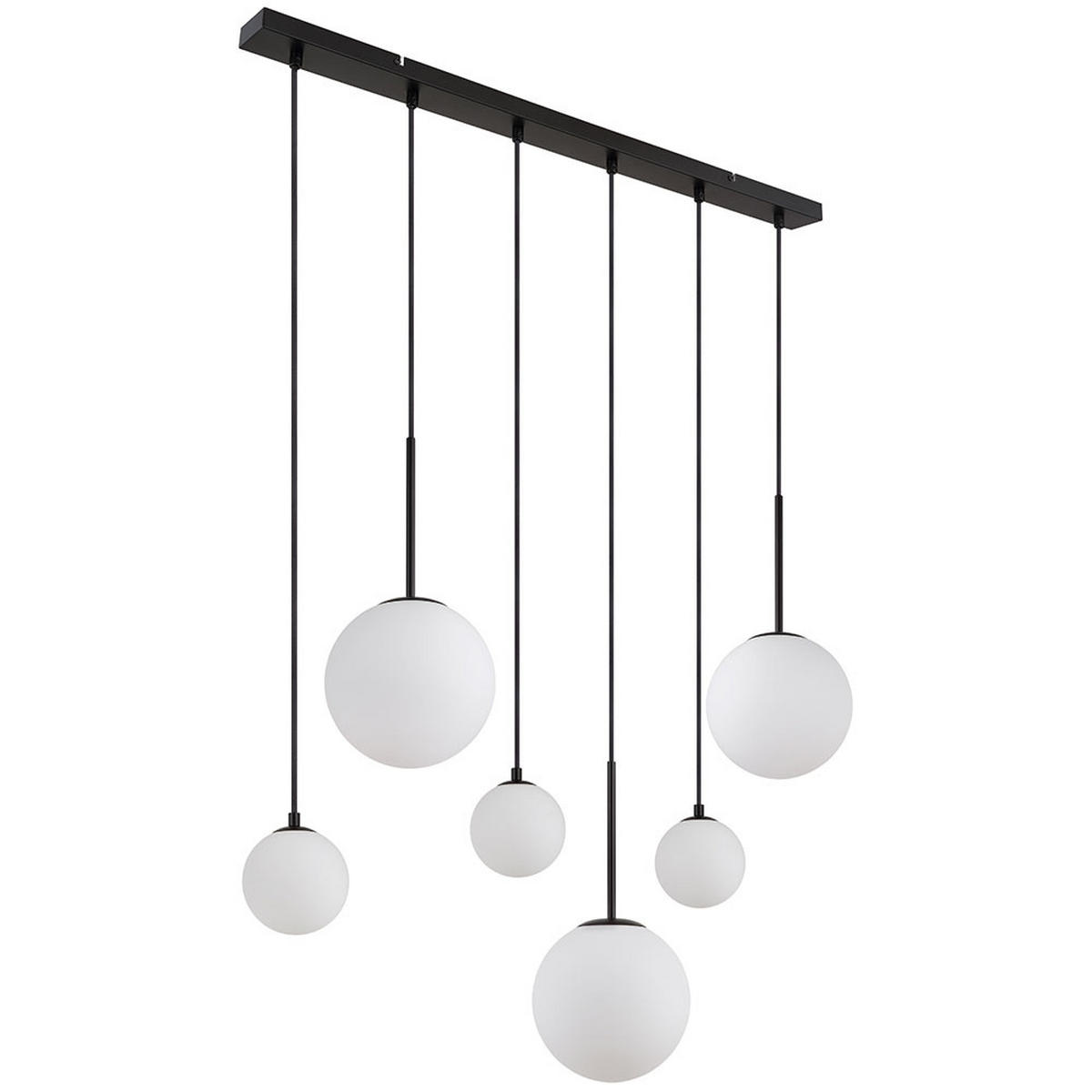 LED HÄNGELEUCHTE HALLIE Schwarz Opalglas - Schwarz, Glas (91/20/117cm) - Globo Lighting