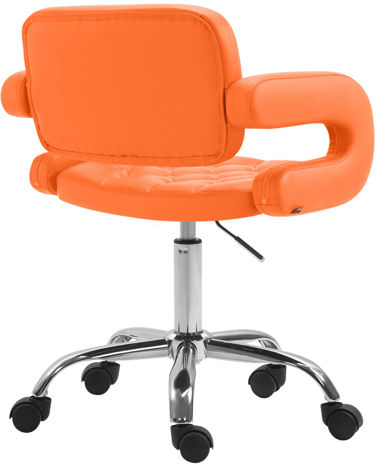 DREHSTUHL Lederlook orange - Chromfarben/Orange, Textil/Metall (62/78/55cm) - CLP