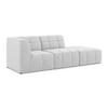 ECKSOFA Rechts Bouclé Stoff Grau - Silberfarben/Schwarz, Holzwerkstoff/Kunststoff (240/90cm) - Makamii