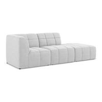 ECKSOFA Rechts Bouclé Stoff Grau - Silberfarben/Schwarz, Holzwerkstoff/Kunststoff (240/90cm) - Makamii