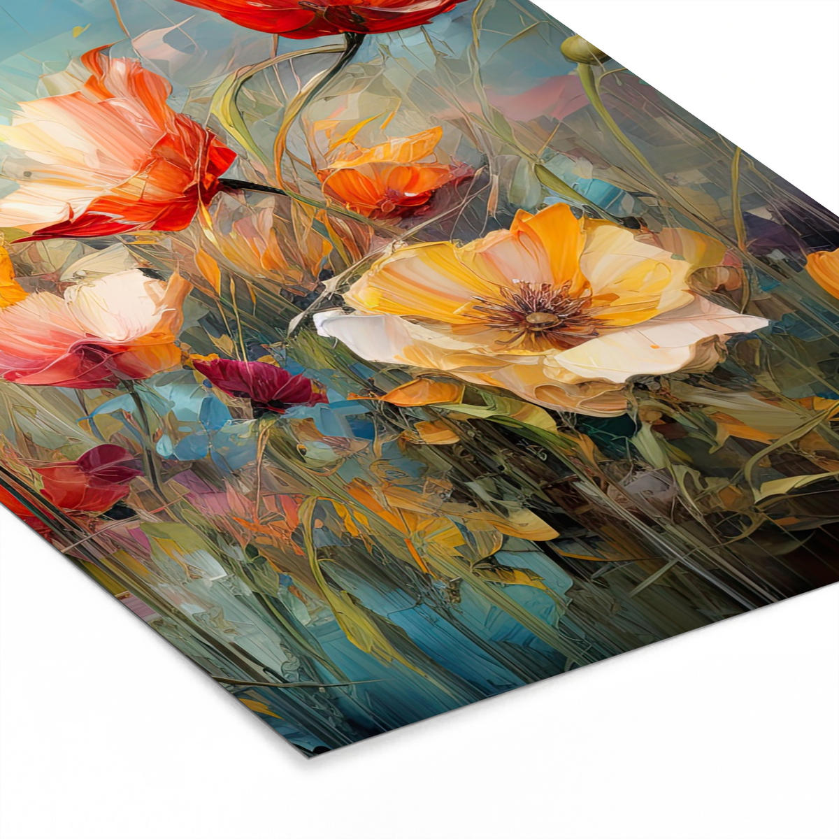 GERAHMTES BILD Blumen - Aquarell - Kunst - Botanisch - Natur 30x40 cm - Orange, Papier (30/40cm) - MuchoWow