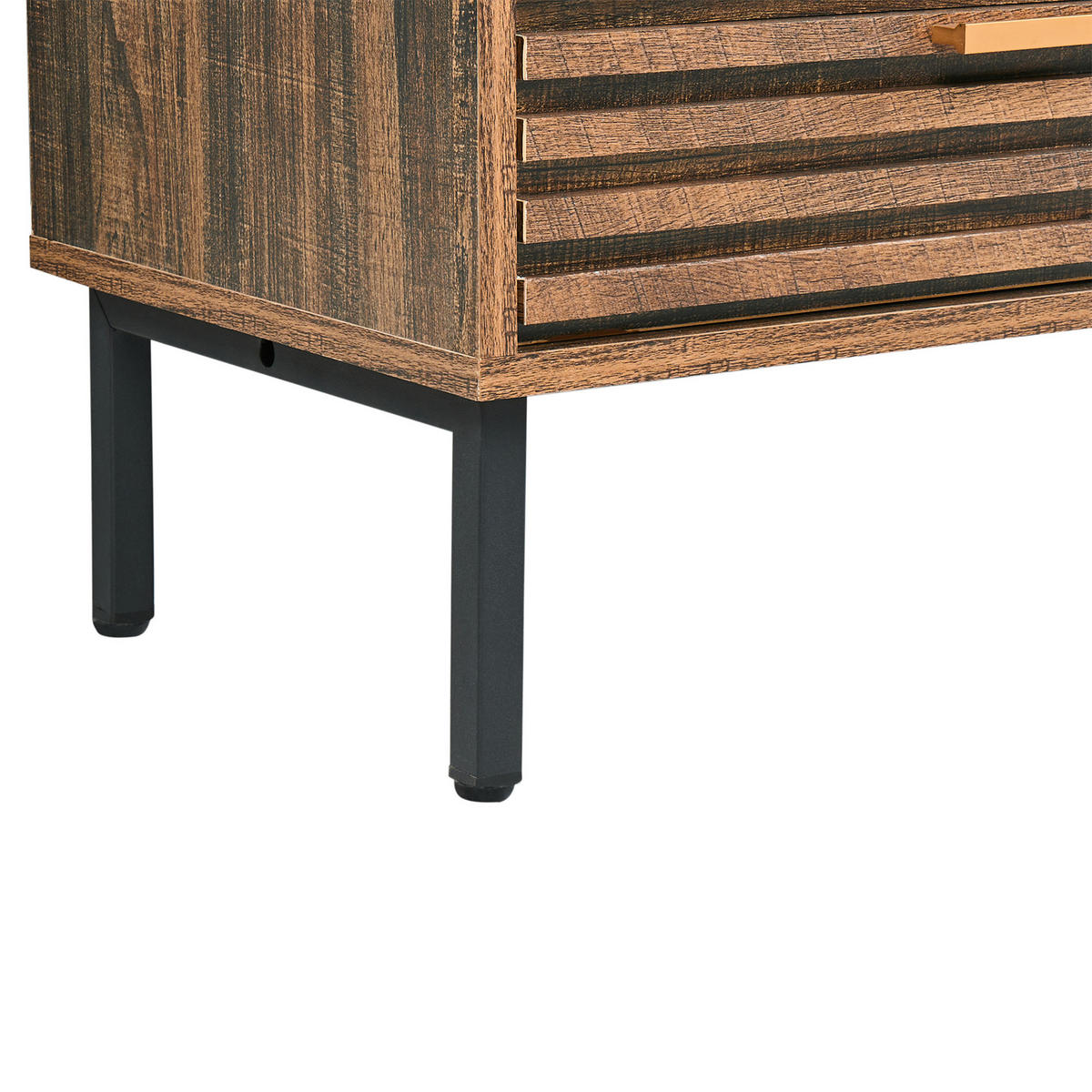 KOMODA s 9 zásuvkami Tmavě hnědá Keith - tmavě hnědá, kompozitní dřevo (150/73/35cm) - Beliani