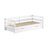 KOJENBETT Kelda 90x200 mit Umrandung Kiefer Massivholz Weiß - Weiß, Holz (90/200cm) - 58aufmkessel