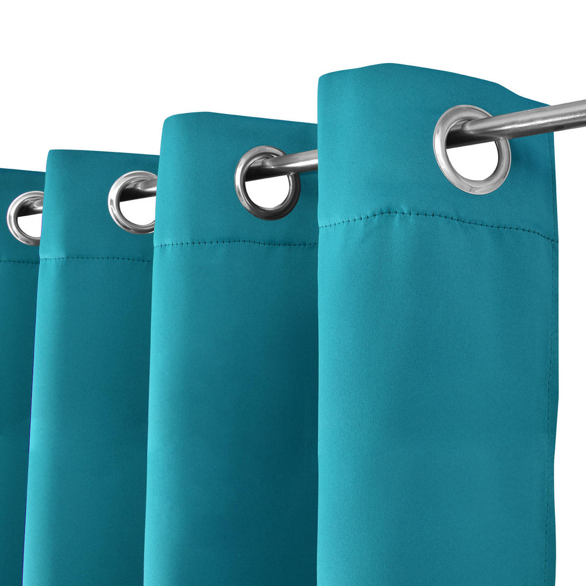 VORHANG Amelie BO mit Öse 140x245cm Türkis (2tlg) - Türkis, Textil (140/245/1cm) - Beautissu 