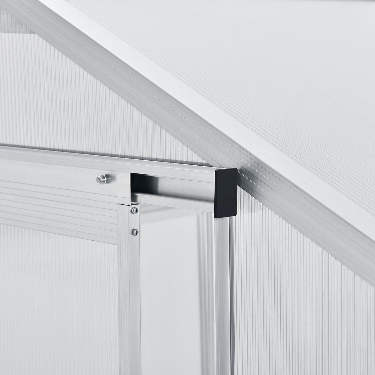 GEWÄCHSHAUS GH250F1 Aluminium 4,75m² - Silberfarben, Metall (190/195/253cm) - Juskys