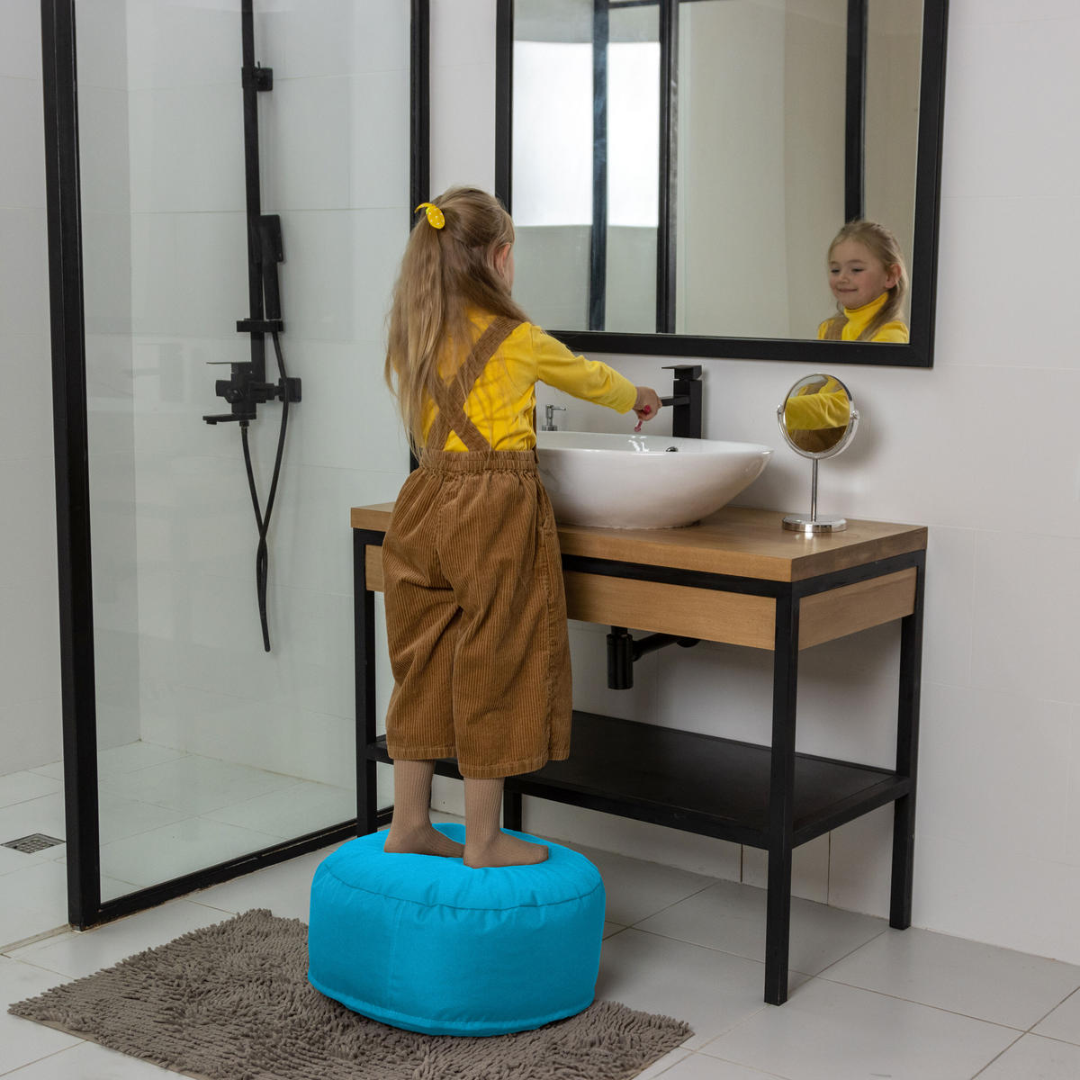 POUF M lichtblau - Blau/Hellblau, Textil (500/200/500cm) - Bruni