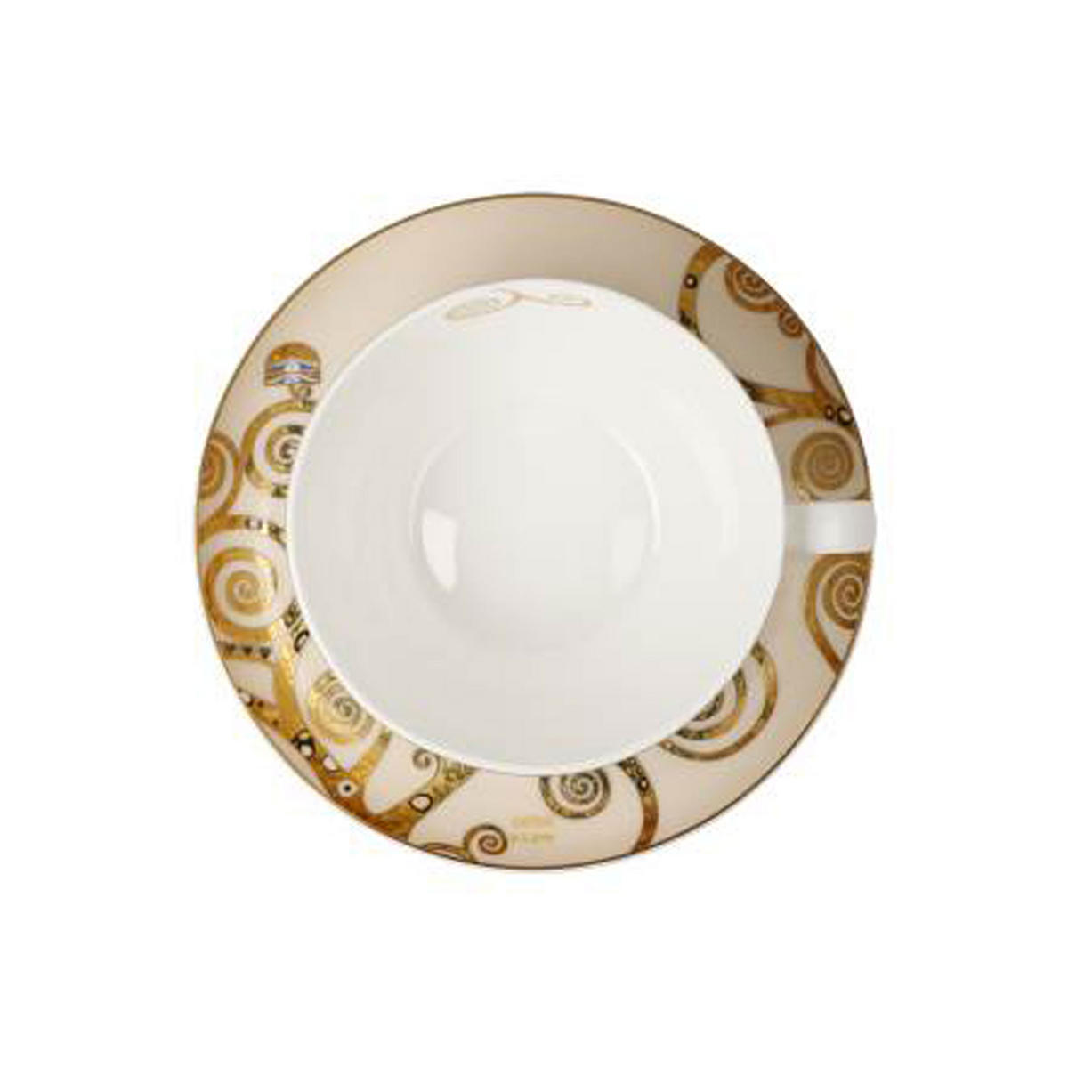 MILCHKAFFEETASSE Gustav Klimt - Der Kuss, Fine Bone China - Multicolor, Keramik (0.35L) - Goebel
