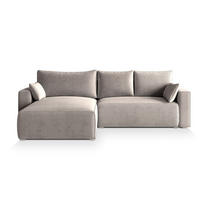 ECKSOFA FORIL P Beige Kordstoff mit Schlaffunktion - Beige, Holz (265/178cm) - MASSENO
