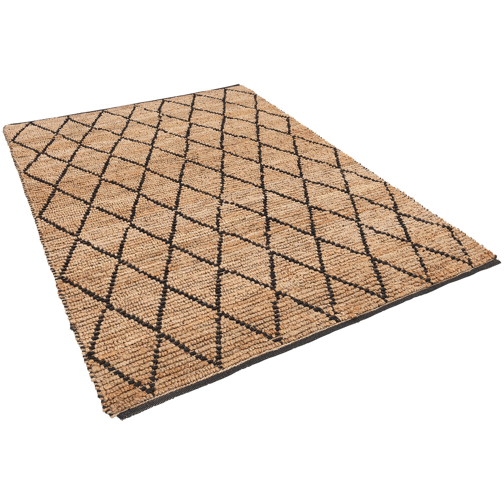 Thumbnail - Pergamon Naturfaser, Beige, Schwarz, Textil, Rechteckig, 120x170 cm, Teppiche & Böden, Teppiche, Naturteppiche