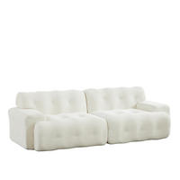 2-SITZER-SOFA 224/104/66 cm mit ergonomischer Polsterung, breiten Armlehnen und Chenille-Bezug, Beige - Beige, Textil (224/66/104cm) - Redom
