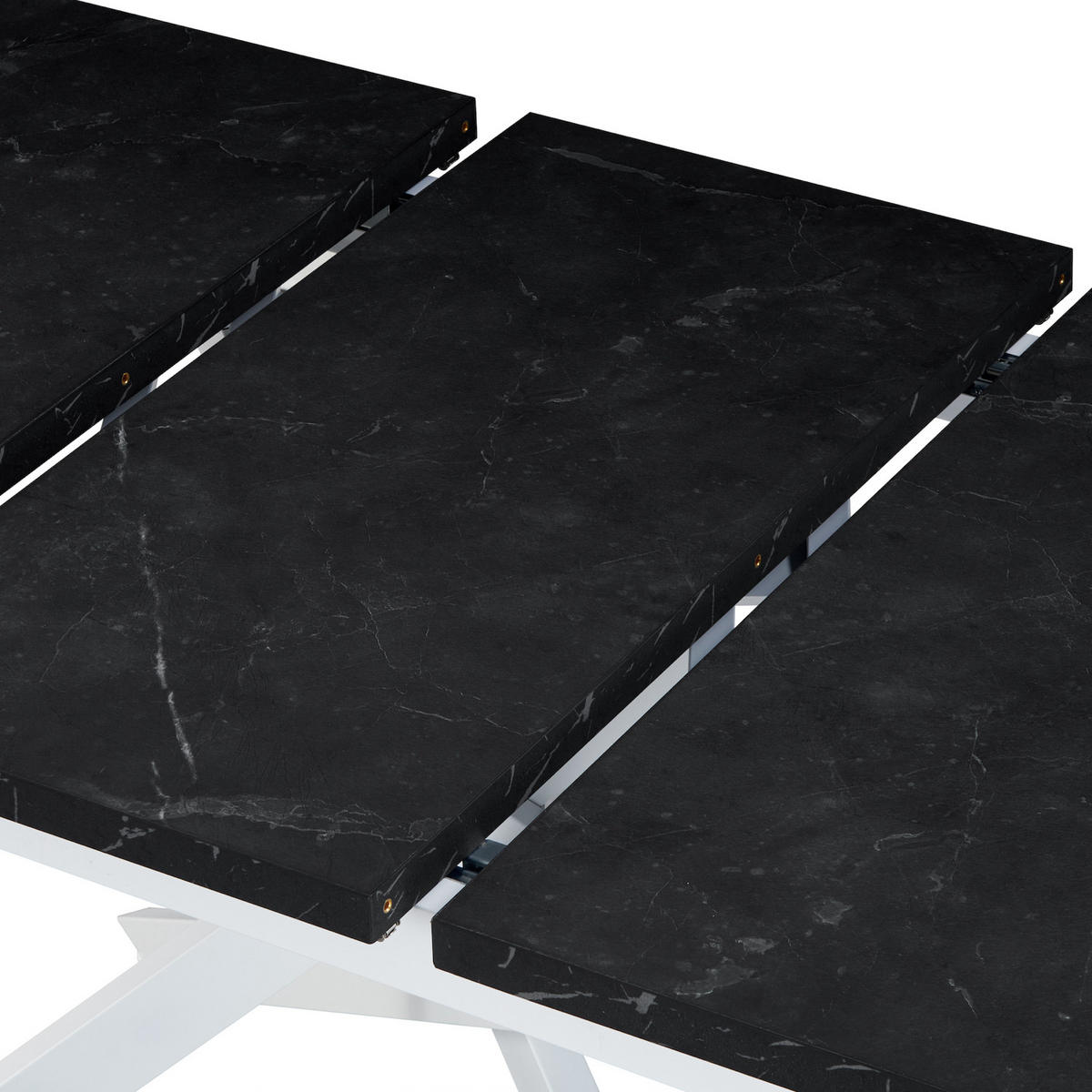 ESSTISCH BEA 120-160/80/76 cm Marmor-Schwarz - Anthrazit/Weiß, Holzwerkstoff/Metall (80/120/76cm) - B&D Home