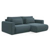 ECKSOFA mit Schlaffunktion Samt Stoff Blau - Blau/Petrol, Kunststoff/Textil (240/149cm) - Makamii