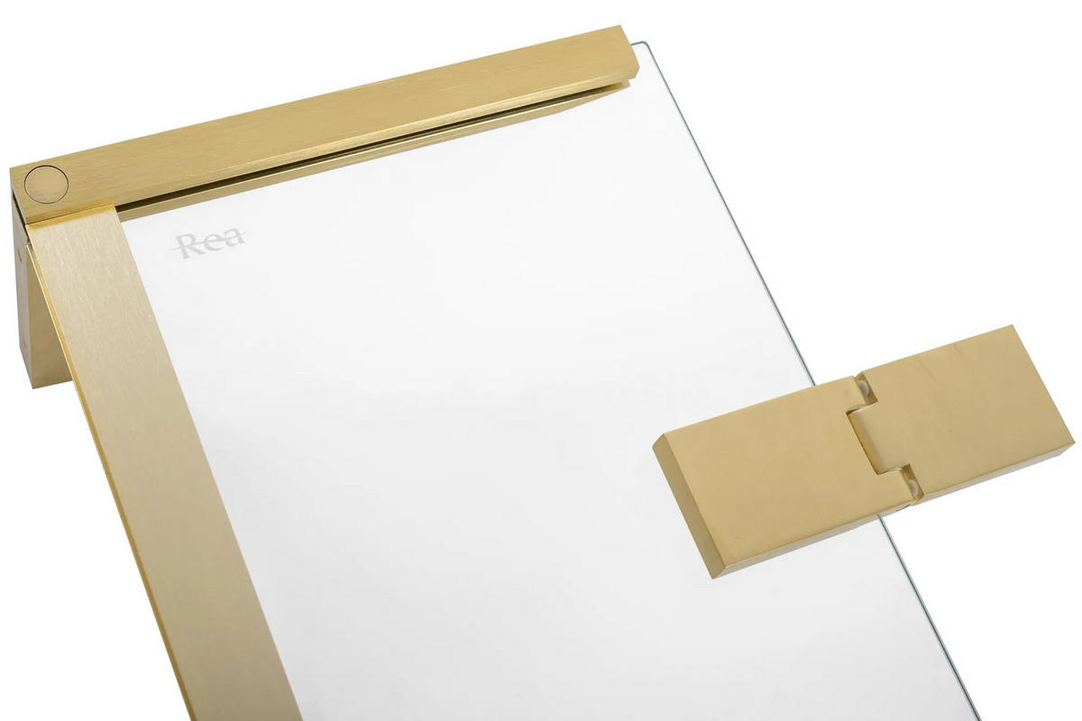 DUSCHKABINE Rea Hugo 80x80 Gold Brush - Goldfarben, Glas (78/78/200.5cm) - REA