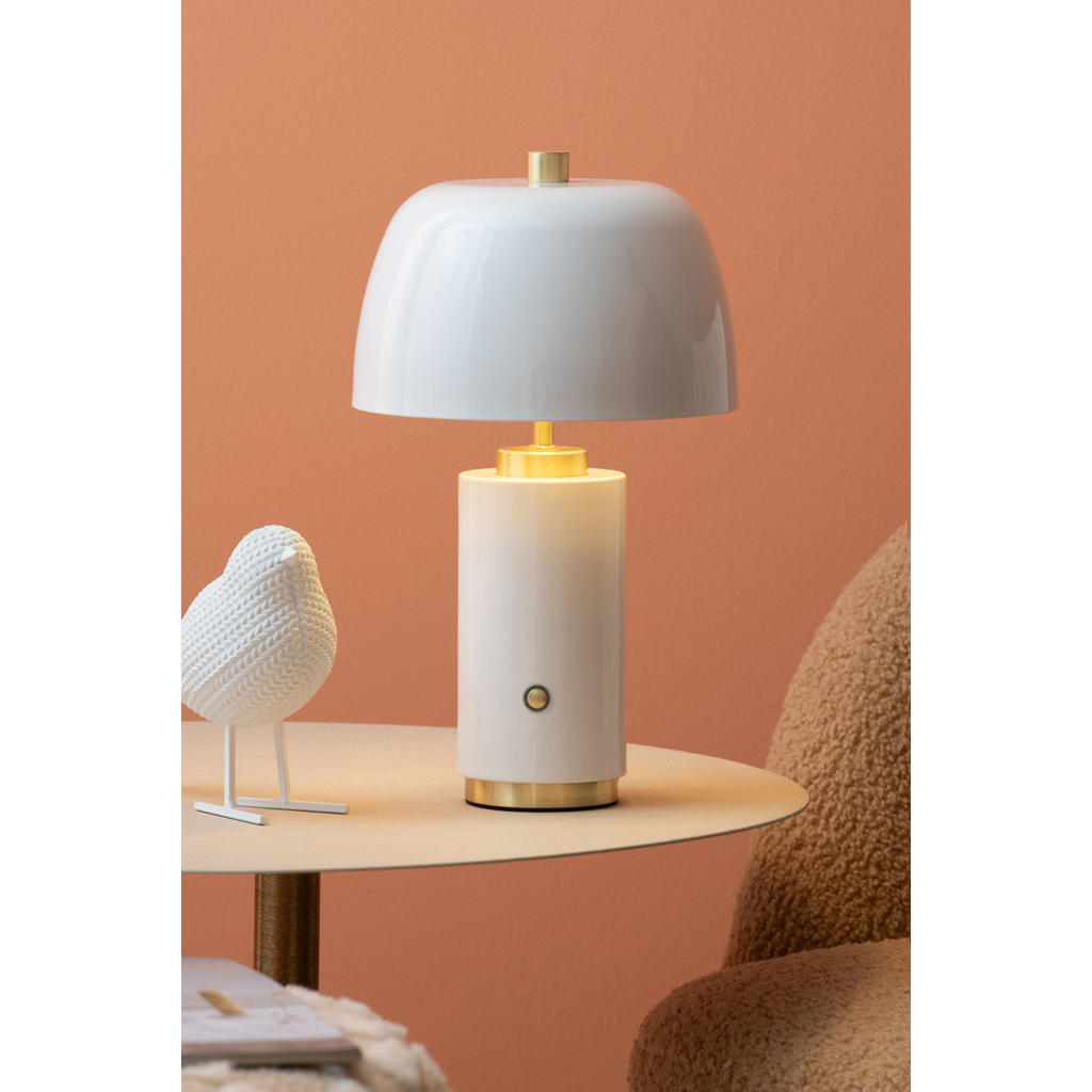 Thumbnail - Leitmotiv Tischlampe, Weiß, Metall, Rund, 18x30x18 cm, CE, Lampen & Leuchten, Innenbeleuchtung, Tischlampen, Tischlampen