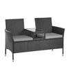 RATTANBANK Chicago Schwarz - Schwarz, Kunststoff (134/84/62cm) - SVITA
