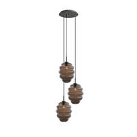 GALERIELEUCHTE Echos 3-flammig Rauch Ø 25cm - Anthrazit/Schwarz, Glas (25/25/28cm) - s.luce
