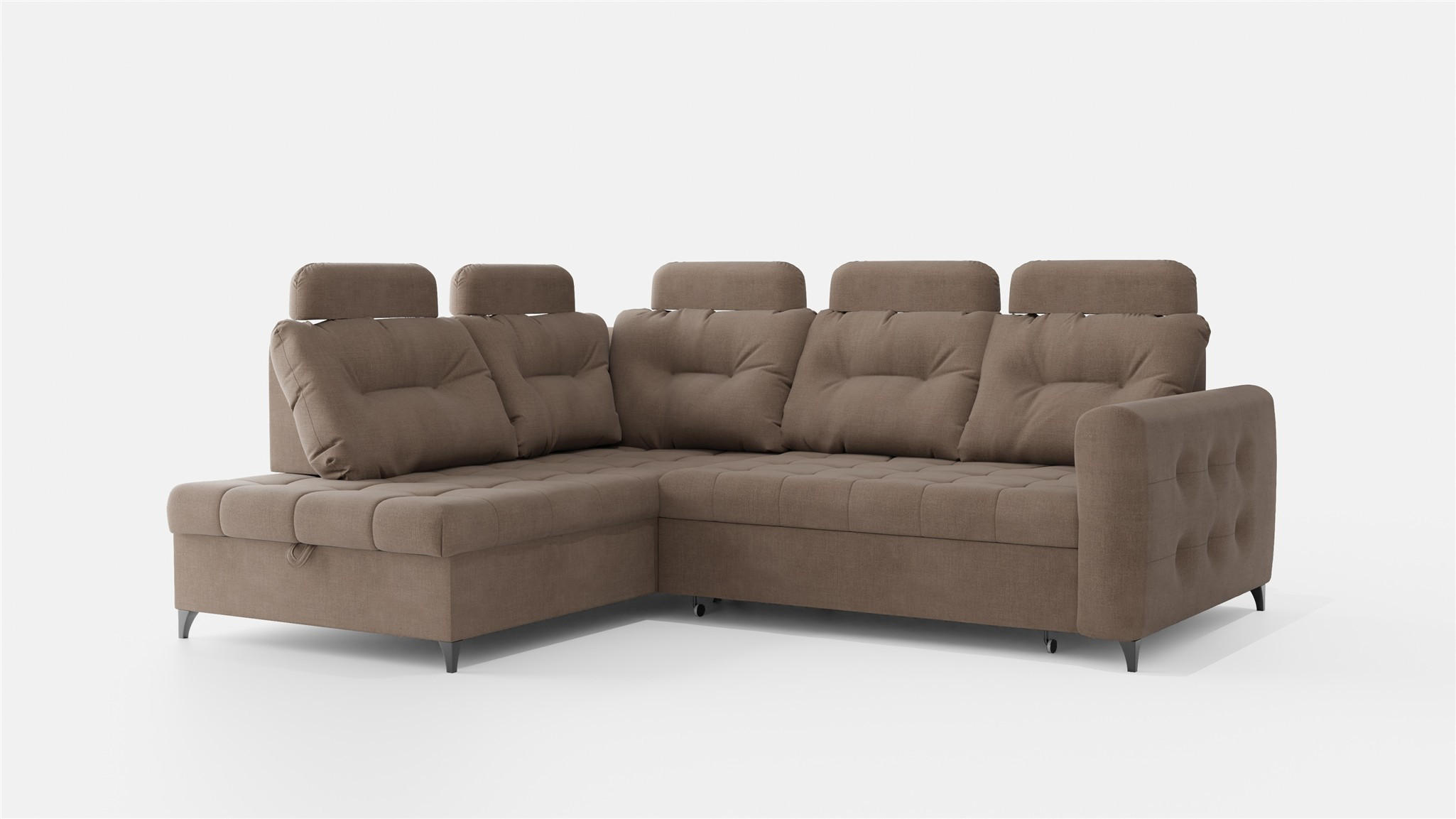 ECKSOFA Wendie - Braun, Holzwerkstoff/Textil (200/250cm) - Fun Möbel