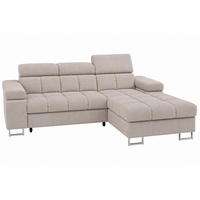ECKSOFA COMODO Rechts mit Schlaffunktion & Bettkasten Beige - Beige, Textil (271/203cm) - KS Home Concept