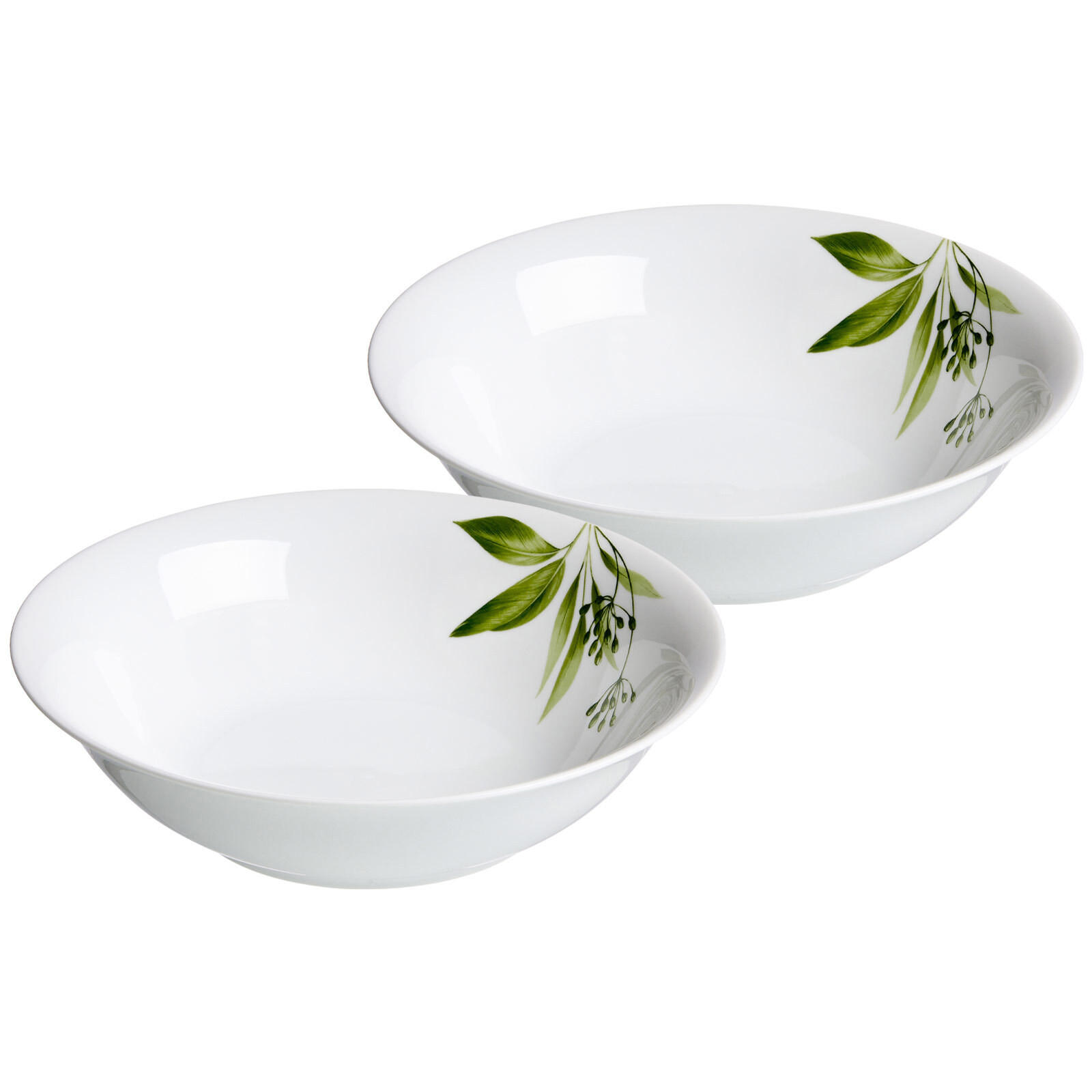 SERVIERSCHALEN Evora weiß-grün ø 23 cm 2er Set - Weiß/Grün, Keramik (23cm) - Ritzenhoff Breker