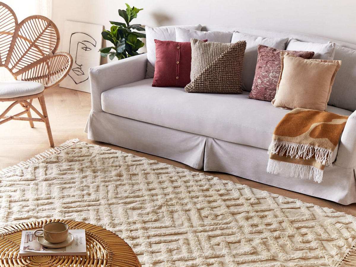 KURZFLOR-TEPPICH Ardahan 200/140 cm - Beige, Textil (140/200cm) - Beliani