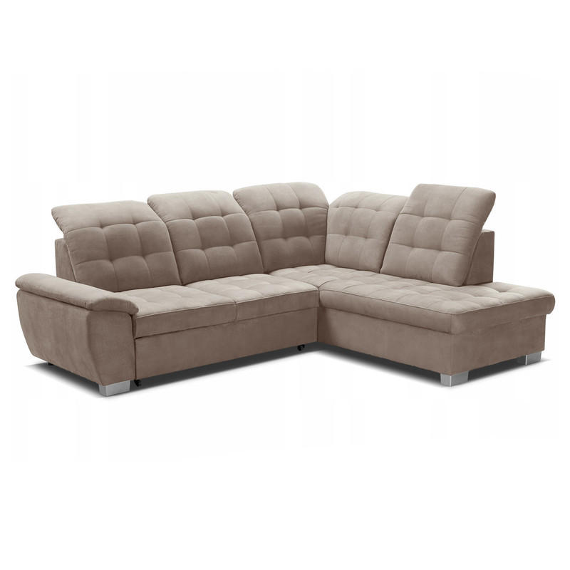 POLSTERECKE LENO mit verstellbarer Kopfstütze - Beige, Kunststoff/Textil (261/220cm) - Idohome