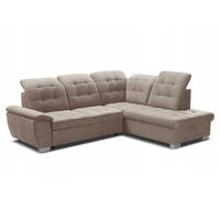 ECKSOFA LENO Rechts, mit Schlaffunktion und Bettkasten, Beige - Beige, Kunststoff/Textil (261/220cm) - Idohome
