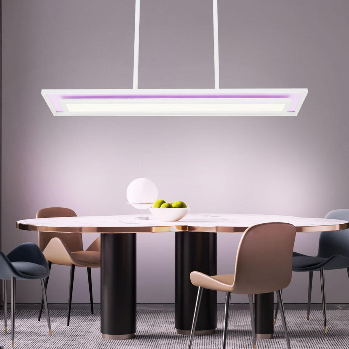 LED HÄNGELEUCHTE Murphy Weiß - Weiß, Metall (85/19/52cm) - Globo Lighting