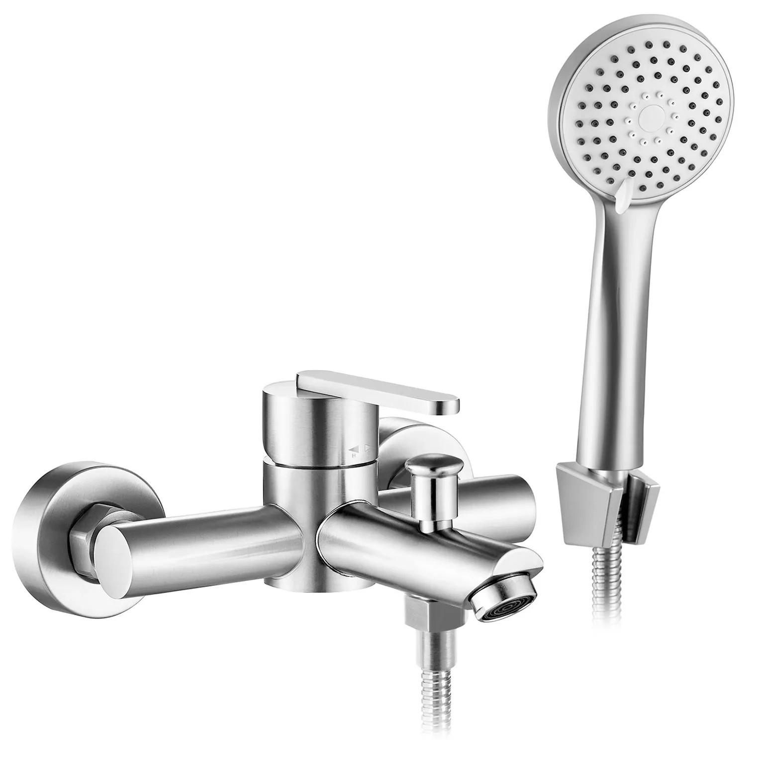 WANNENARMATUR Rea Ontario Brush Nickel - Nickelfarben, Metall (15/23.5/17.5cm) - REA