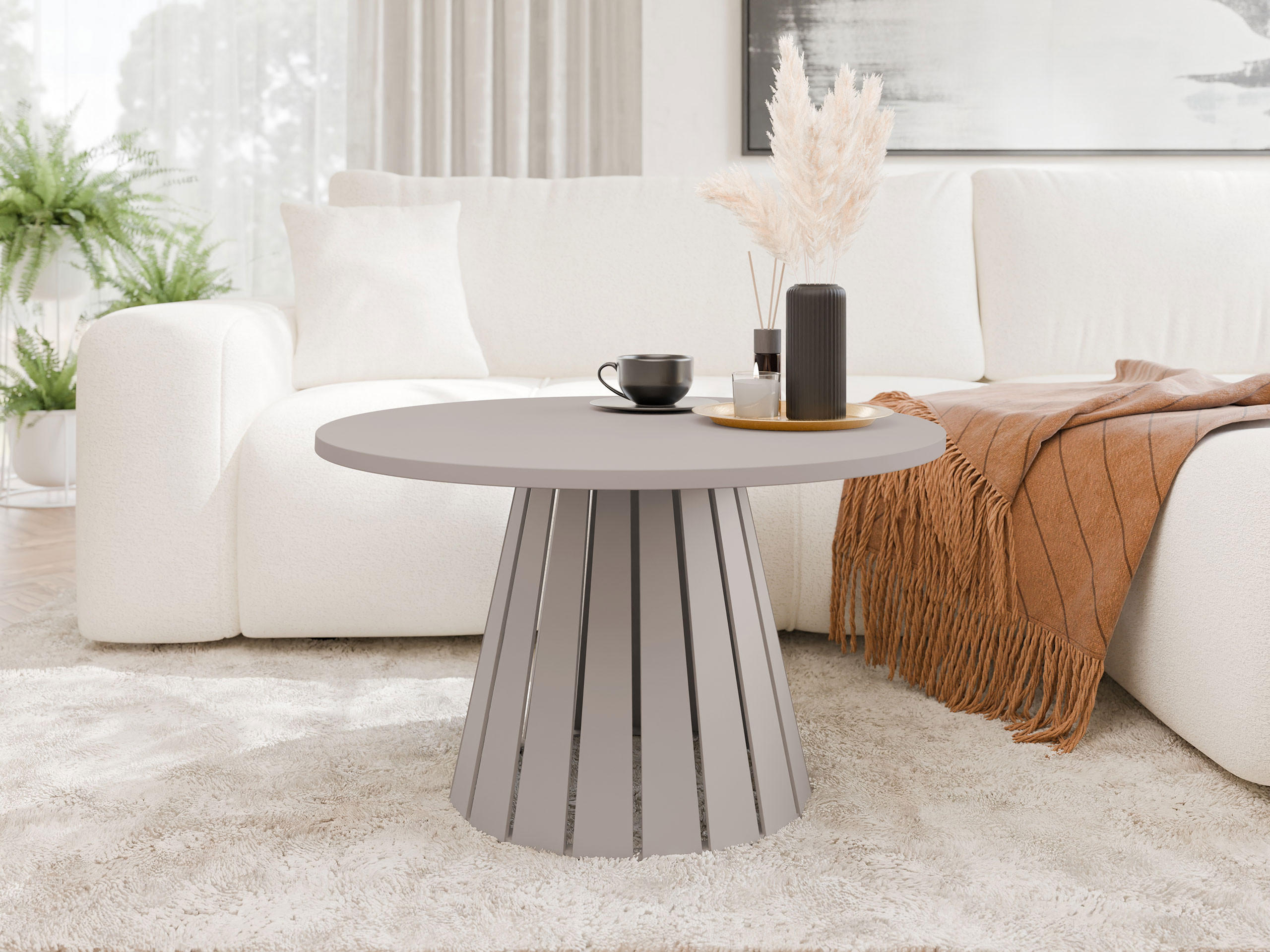 COUCHTISCH Circolo Cashmere - Kaschmir, Holzwerkstoff/Metall (75/75/45cm) - MIRJAN24