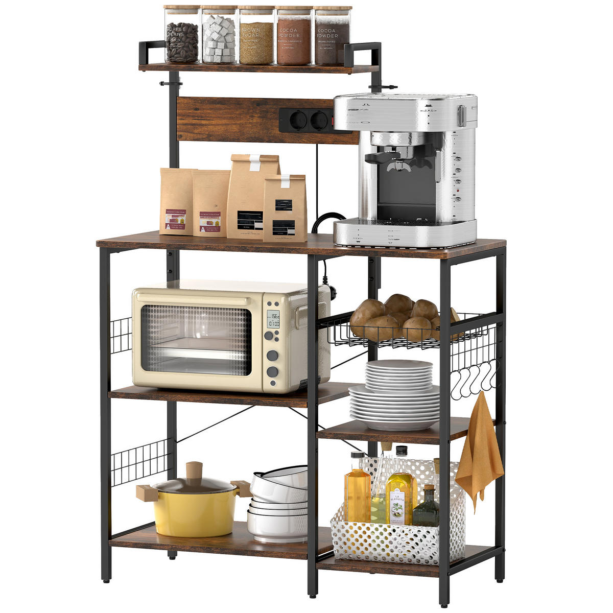 KÜCHENREGAL Braun 1 Stück - Braun, Holzwerkstoff (42/130/90cm) - GiPP