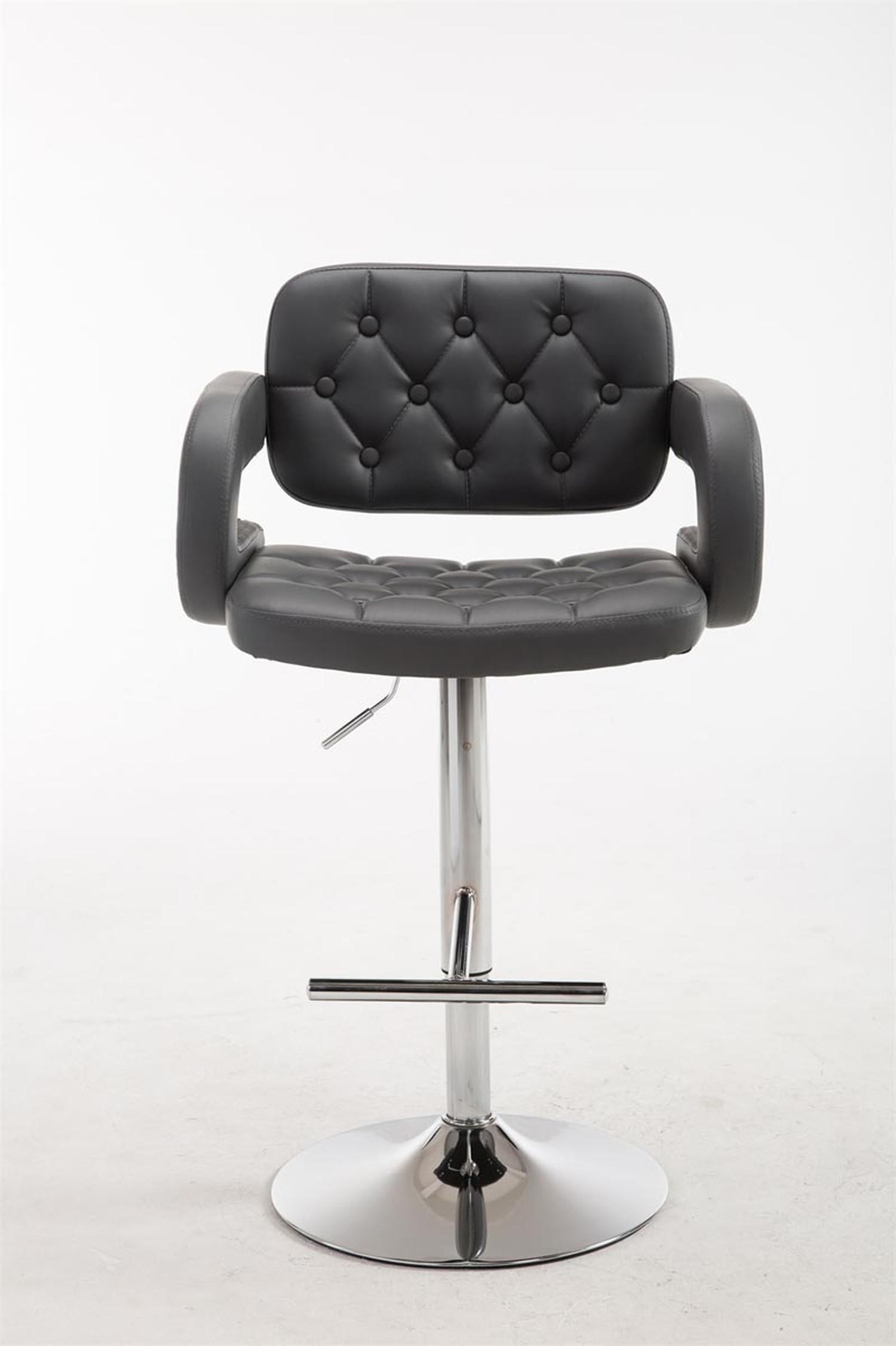 BARHOCKER Dubai, Gestell Metall in Chromoptik, Kunstleder Grau - Chromfarben/Grau, Kunststoff/Textil (52/100/55cm) - TPFLiving