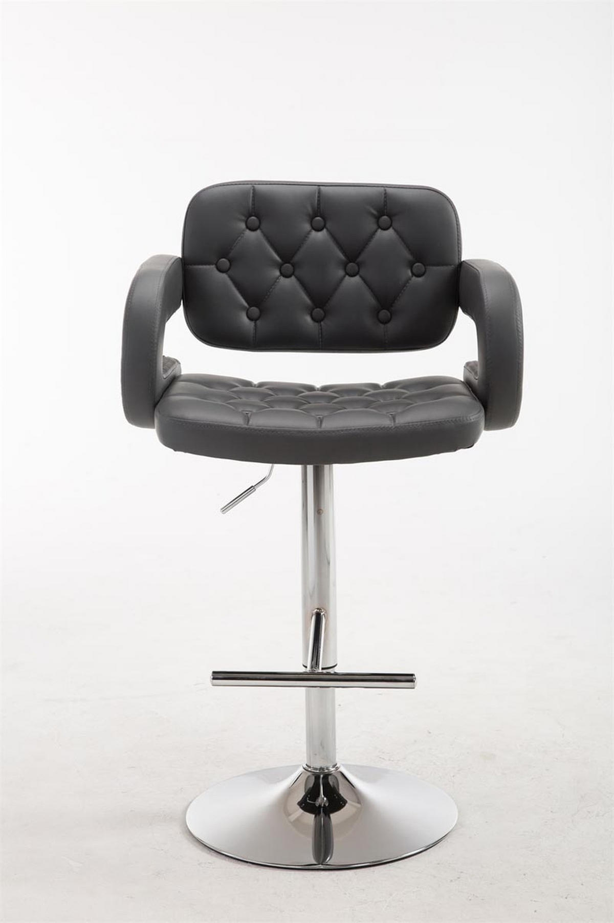 BARHOCKER Dubai, Gestell Metall in Chromoptik, Kunstleder Grau - Chromfarben/Grau, Kunststoff/Textil (52/100/55cm) - TPFLiving
