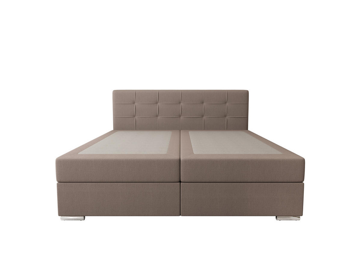 BOXBETT ZILANO 1 mit Matratze H3 und Topper 160x200 Cosmic 808 - Braun, Holz/Textil (160/200cm) - Bedante