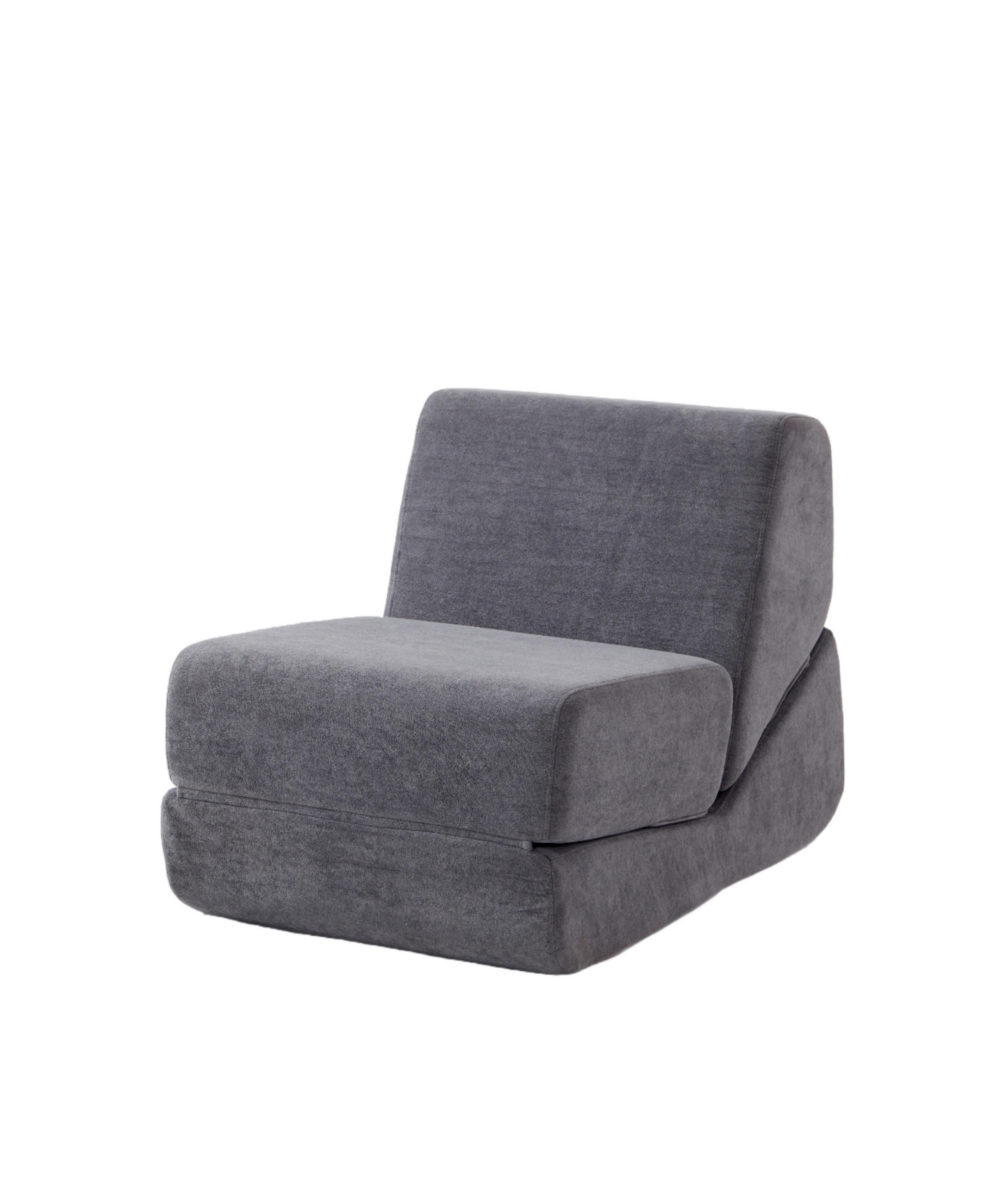 KLAPPBARES Schlafsofa Stoff mit 3-in-1-Funktion Grau 81/90,7/71 cm - Grau, Textil (90.7/71/81cm) - Redom
