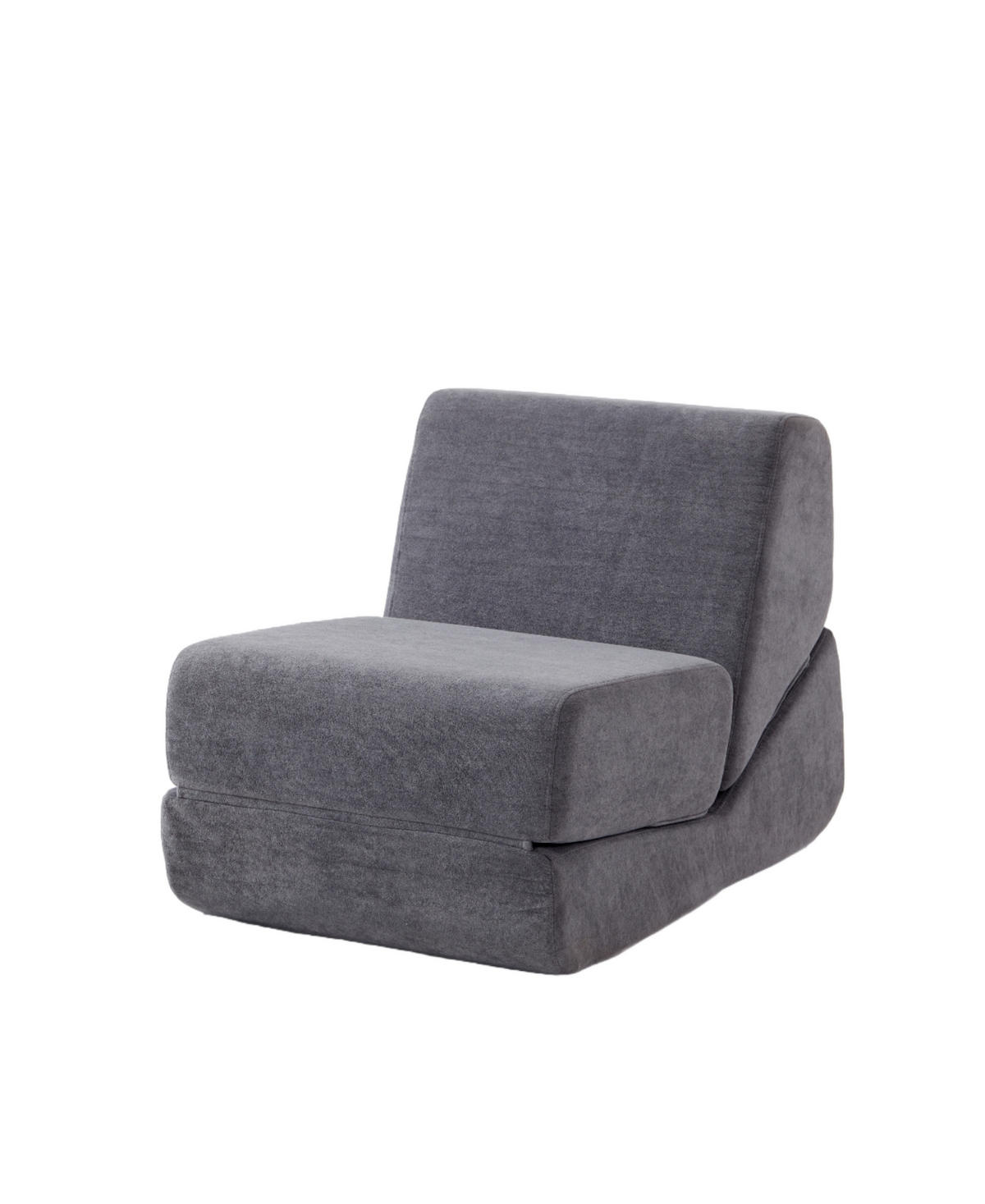 KLAPPBARES Schlafsofa Stoff mit 3-in-1-Funktion Grau 81/90,7/71 cm - Grau, Textil (90.7/71/81cm) - Redom