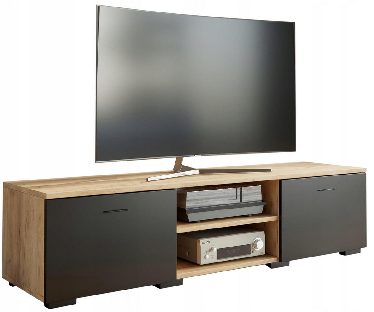 FERNSEHKOMMODE Roma Artisan Eiche-Schwarz 150/40/35 cm - Multicolor, Holzwerkstoff (150/35/40cm) - Matkam Möbel