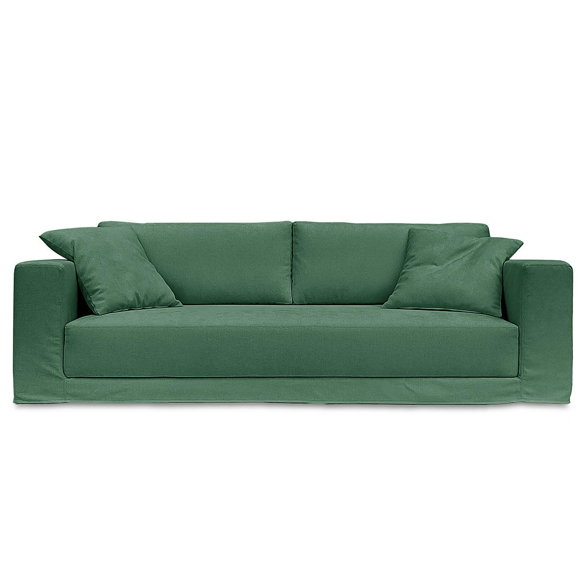 3-SITZER SOFA mit Wechselbezug - Webstoff - Grün, Textil (245/63/122cm) - home24