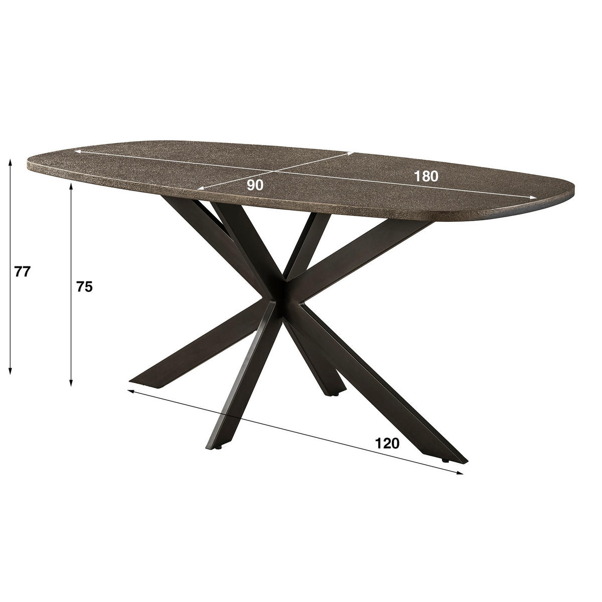 ESSZIMMERTISCH Braun 95/180/77 cm - Braun, Holz (95/180/77cm) - Hoyz Collection